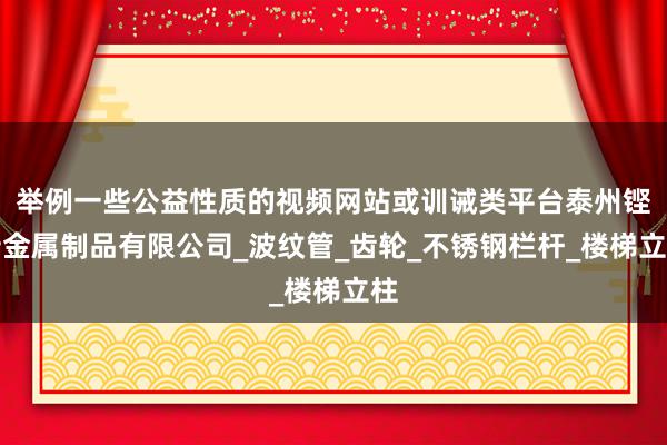 举例一些公益性质的视频网站或训诫类平台泰州铿岩金属制品有限公司_波纹管_齿轮_不锈钢栏杆_楼梯立柱